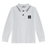 Lange Mouw Polo Shirt Stone Island , White , Heren