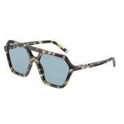 Geel Havana/Lichtblauwe Zonnebril Tiffany , Blue , Dames