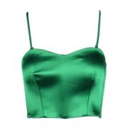 Elegante Gebreide Top met Stretchstof P.a.r.o.s.h. , Green , Dames