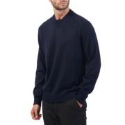 Blauwe Basic Crewneck Sweater Emporio Armani , Blue , Heren