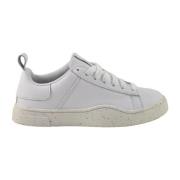 Leren Rubberen Zool Sneakers Diesel , White , Dames