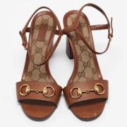 Pre-owned Leather sandals Gucci Vintage , Brown , Dames