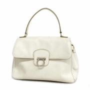 Pre-owned Leather handbags Salvatore Ferragamo Pre-owned , White , Dam...