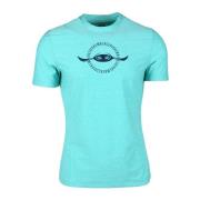 Rekbare T-shirt met Polyestermix Bikkembergs , Blue , Heren