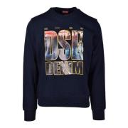 Katoenen Sweatshirt Diesel , Blue , Heren