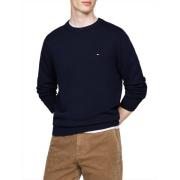 Blauwe Katoen Kasjmier Wol Trui Tommy Hilfiger , Blue , Heren