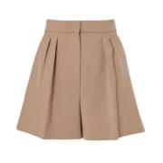 Hoge taille wolmix shorts Max Mara , Brown , Dames