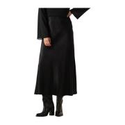 Elegante Zwarte Midi Rok Moss Copenhagen , Black , Dames