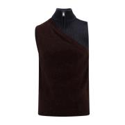 Multicolor Alpaca Wol Vest Fendi , Brown , Heren