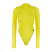 Neon Yellow Savage X Fenty Bodysuit Diesel , Yellow , Dames