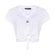 T-shirt met stropdasdetail Dolce & Gabbana , White , Dames