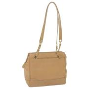 Pre-owned Leather chanel-bags Chanel Vintage , Beige , Dames