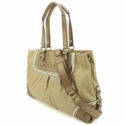 Pre-owned Leather handbags Coach Pre-owned , Beige , Dames