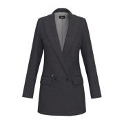 Grijze Flanellen Blazer Quiet Luxury Collectie Marella , Gray , Dames