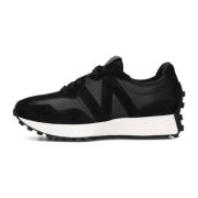 Zwarte Leren Sneakers met Suède Detail New Balance , Black , Dames