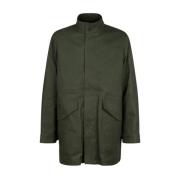 Militair Groene Katoenen Twill Parka Maison Kitsuné , Green , Heren