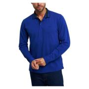 Gestreept poloshirt met lange mouwen Sun68 , Blue , Heren