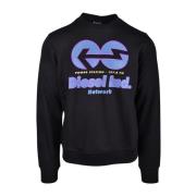 Zwarte Sweatshirt voor Mannen Diesel , Black , Heren