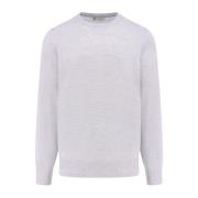 Kasjmier Zijde Linnen Crew-neck Sweater Brunello Cucinelli , Blue , He...