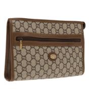 Pre-owned Leather clutches Gucci Vintage , Beige , Dames