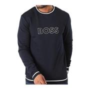 Blauwe Ronde Hals Sweater Hugo Boss , Blue , Heren