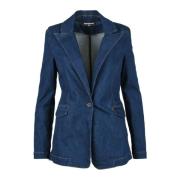 Katoenmix Jas met Elastaan Patrizia Pepe , Blue , Dames