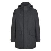 Wollen Parka met Afneembare Capuchon Ermenegildo Zegna , Gray , Heren