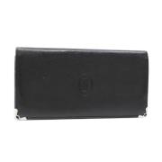 Pre-owned Leather wallets Cartier Vintage , Black , Dames