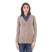 Wollen gebreid vest met logoknopen Fred Perry , Beige , Dames