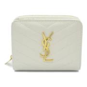 Pre-owned Leather wallets Saint Laurent Vintage , White , Dames