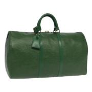 Pre-owned Leather travel-bags Louis Vuitton Vintage , Green , Dames