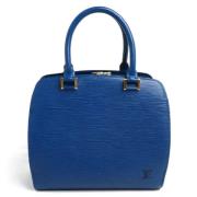 Pre-owned Leather handbags Louis Vuitton Vintage , Blue , Dames