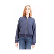 Blauw Katoenen Sweatshirt met Rits Gant , Blue , Dames