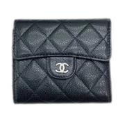 Pre-owned Leather wallets Chanel Vintage , Black , Dames