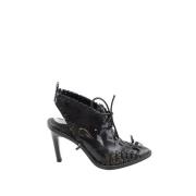 Pre-owned Leather heels Louis Vuitton Vintage , Black , Dames