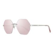 Roze Glas Metalen Frame Zonnebril Swarovski , Gray , Dames