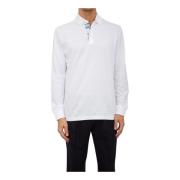 Gedrukt poloshirt met lange mouwen wit Etro , White , Heren