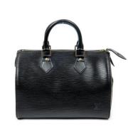 Pre-owned Leather handbags Louis Vuitton Vintage , Black , Dames