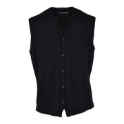 Merino Wol Gebreid Vest Kangra , Black , Heren