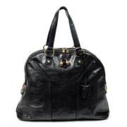 Pre-owned Leather shoulder-bags Yves Saint Laurent Vintage , Black , D...