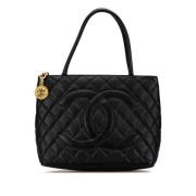 Pre-owned Leather totes Chanel Vintage , Black , Dames