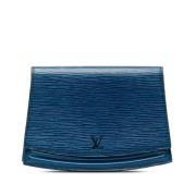 Pre-owned Leather clutches Louis Vuitton Vintage , Blue , Dames