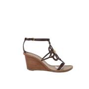 Pre-owned Leather sandals Louis Vuitton Vintage , Brown , Dames