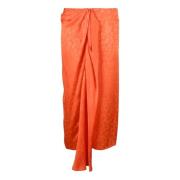 Elegant Silk Blend Jurk Gonna Manila Grace , Orange , Dames