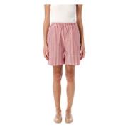 Gestreepte Katoenen Elastische Taille Shorts By Herenne Birger , Red ,...