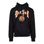 Katoenmix Sweatshirt Diesel , Black , Heren