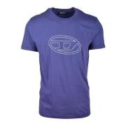 Katoenen T-shirt Diesel , Purple , Heren