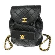 Pre-owned Leather backpacks Chanel Vintage , Black , Dames