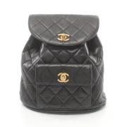 Pre-owned Leather chanel-bags Chanel Vintage , Black , Dames