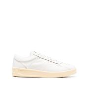 Witte Leren Veterschoenen Jil Sander , White , Heren